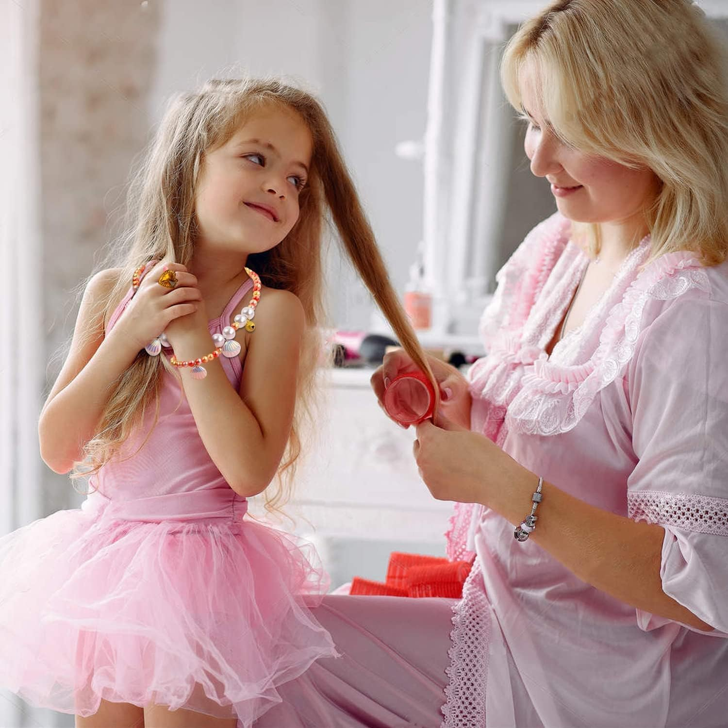 Kids Jewellery Sets for Girls, 5 Year Old Girls Gifts, Girl Jewellery Sets for Kids, Birthday Gifts to Girls (Necklace, Bracelet, Earrings, Ring) image number 2