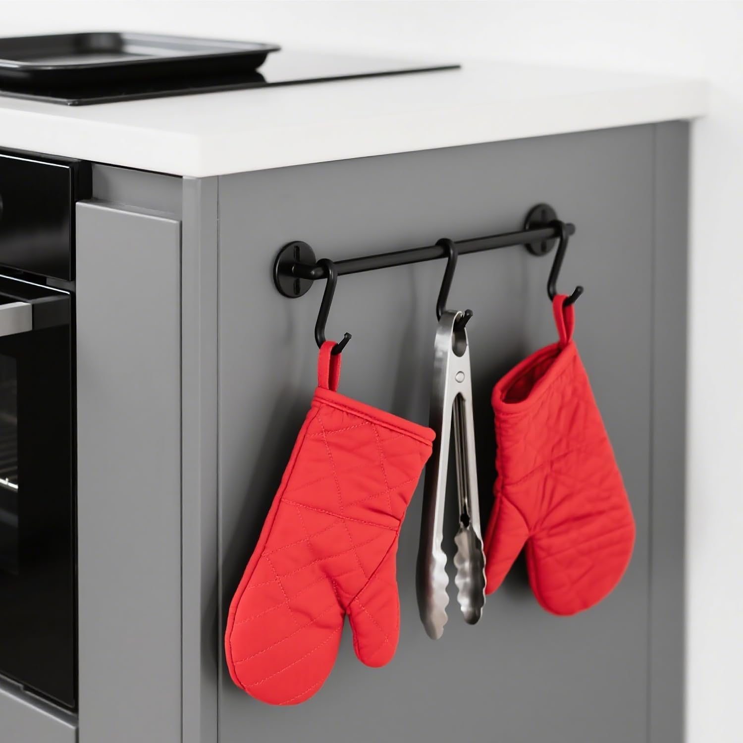 12 Pack S Hooks Heavy Duty - 6 Black & 6 Silver Metal Hooks for Hanging, Garage, Kitchen, Organizer, Outdoor, Hanging Plants, Keys, Tools, Towels - Rust Resistant Sturdy Hooks image number 6