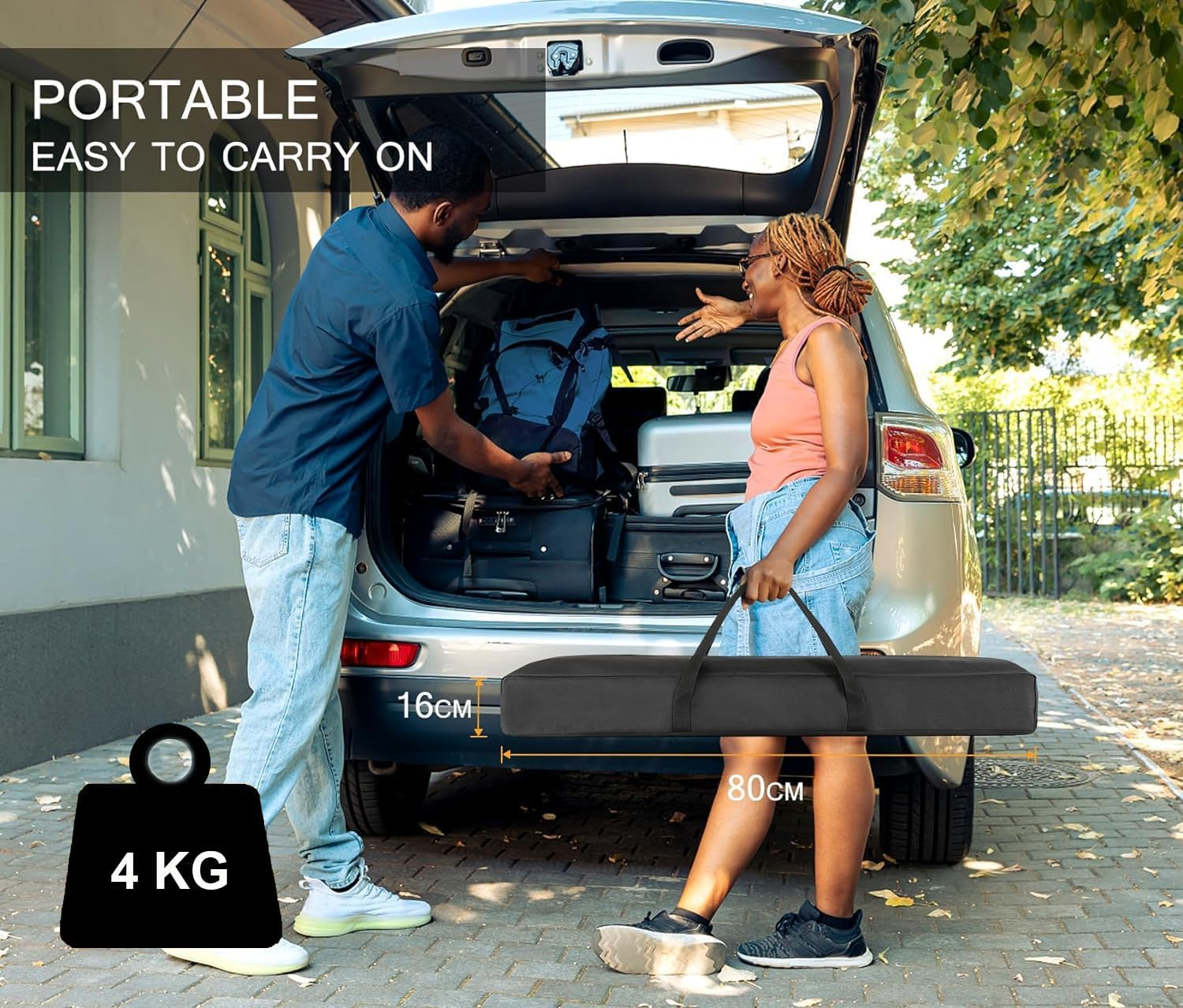 No Wrinkles 100 Inch Projector Screen - Super Stable with Dual Tripods, Strong Stands, Portable Design for Indoor/Outdoor, 16:9, 4K - Perfect for Camping, Parties, and Home Theater image number 3