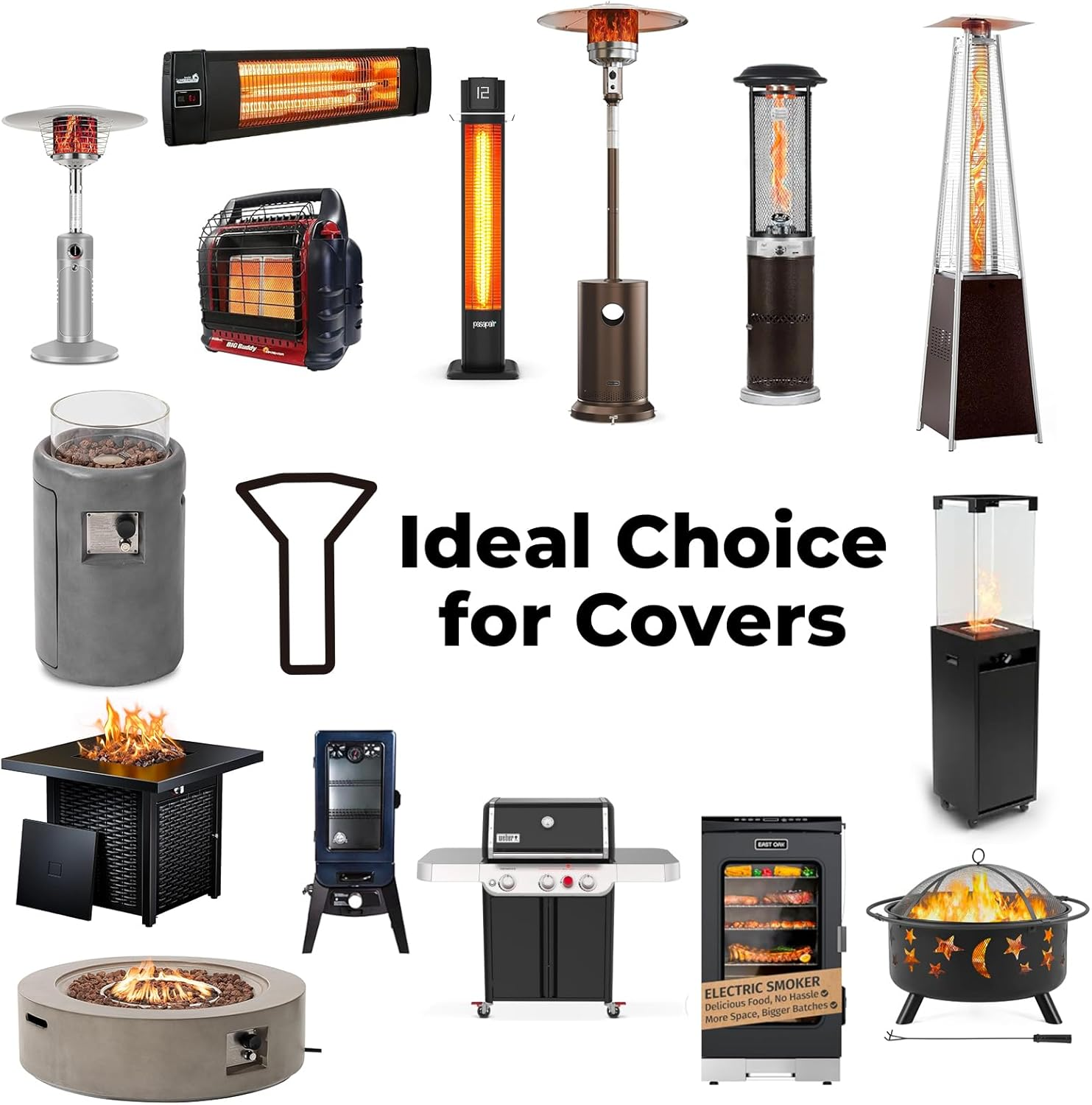 Electric Patio Heater Covers, Compatible with Most of Portable Indoor&Outdoor Wall-Mounted or Bracket Stand Electric Heater, with Remote Controlled Bag (40"Lx9.8" Wx7"H), Weather-Resistant Fabric