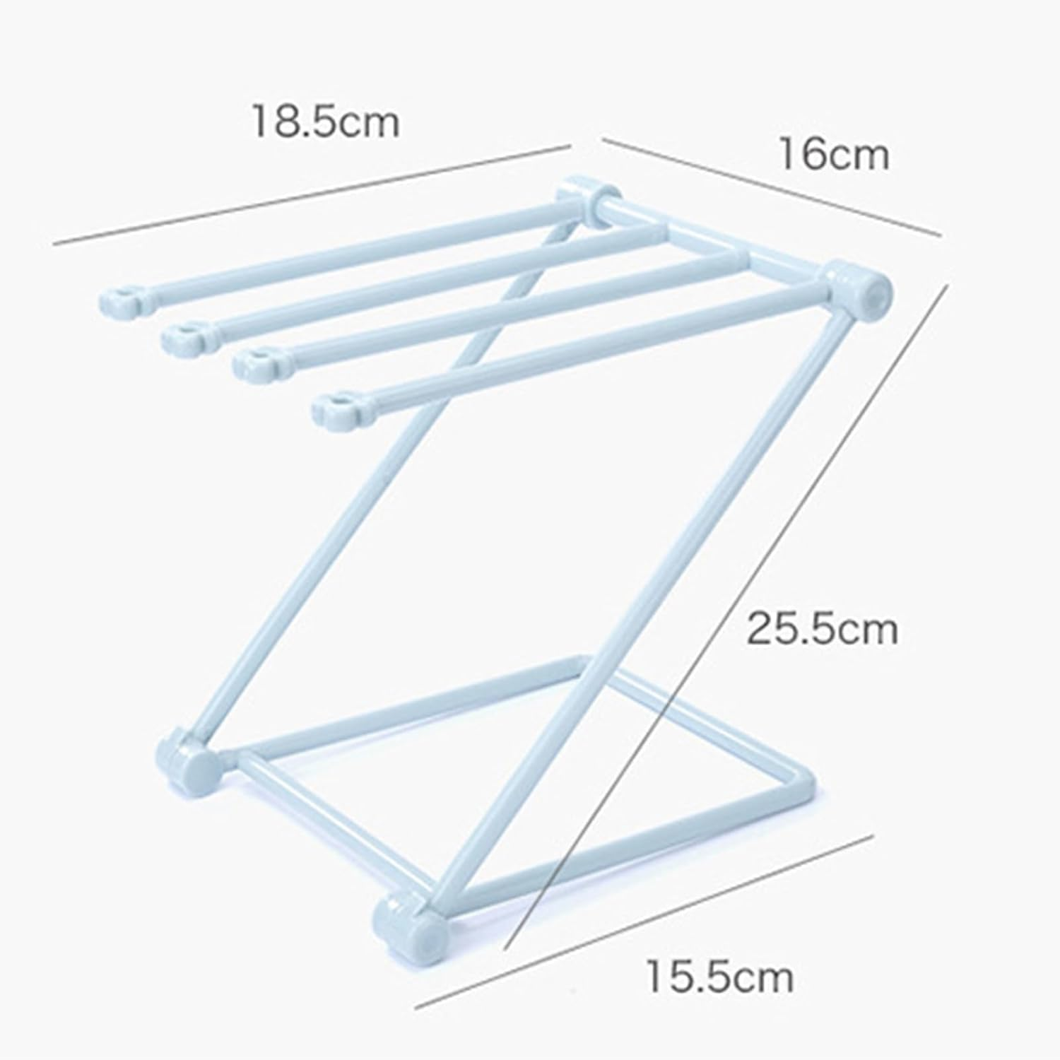 Countertop Dishcloth Drying Rack Foldable Kitchen Rag Holder, Towel Bar, Desktop Hand Towel Stand for Kitchen, Bathroom (Blue) image number 1