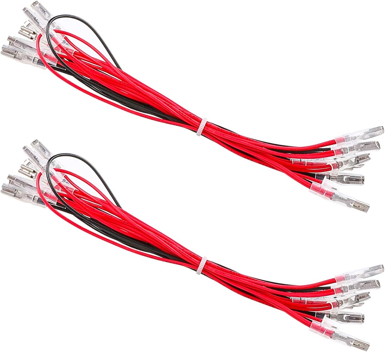 Guwarry 2 Pcs LED Power Cable Daisy Chain JST XH2.54 2Pin Plug to 0.110 Inch /2.8Mm Terminals Jumper Wire Harness Lighted up 20 LED Arcade Buttons for Arcade USB Encoder, MAME, Arcade1Up, Raspberry Pi image number 3