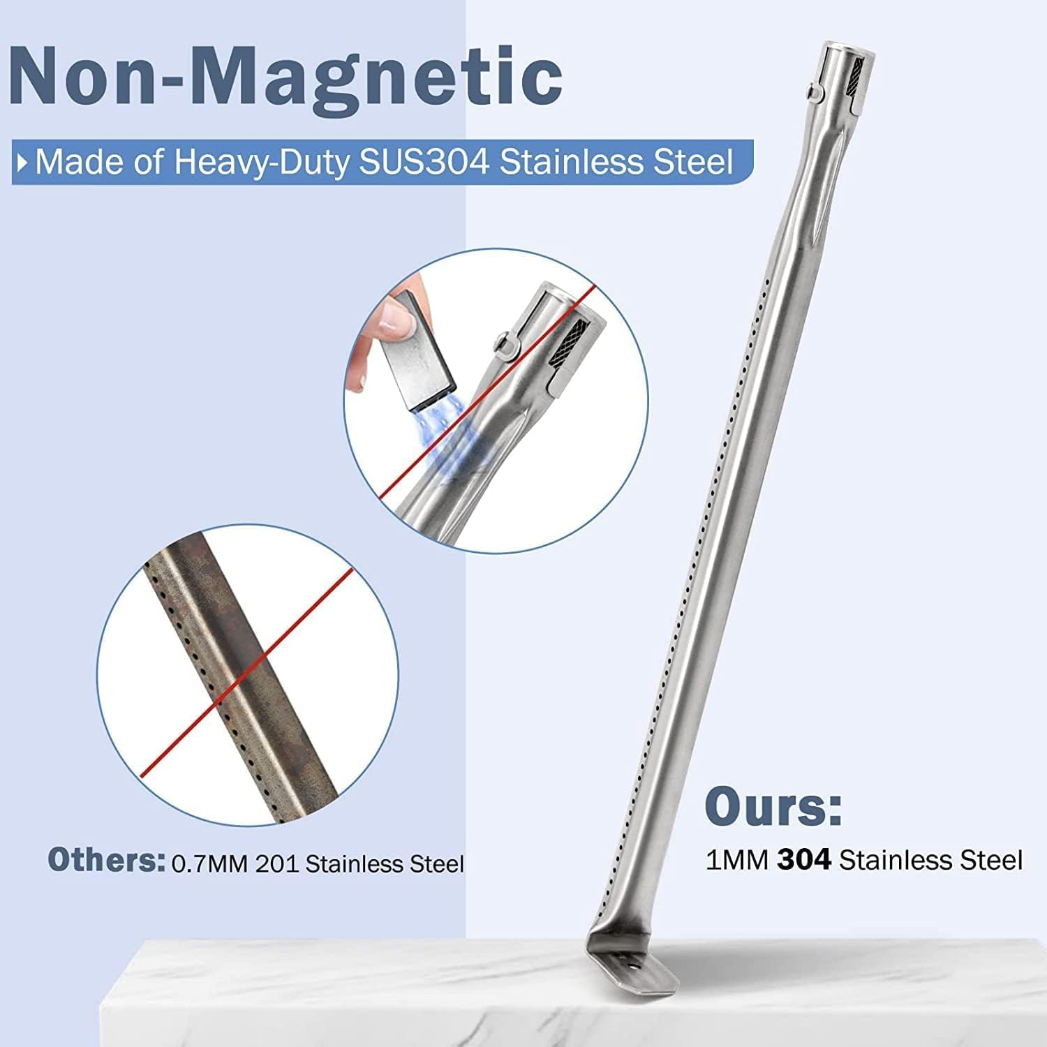 Criditpid Grill Replacement Parts for Napoleon LEX 485, LEX 605, LEX 730 Series, Legend 485, Mirage, Lifestyle Gas Grills, Napoleon S81001 Heat Plate Flame Tamer and Burner for Napoleon Grill Parts image number 6