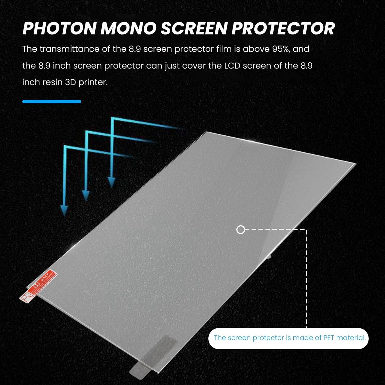 Domoi 10Pcs LCD Resin 3D Printer Screen Protector, / S Screen Protector, Mono X 8.9 Inch image number 2