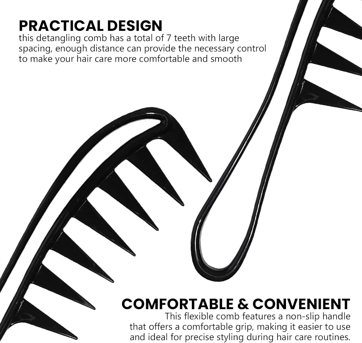 Xlihdzum Wide Tooth Detangling Comb - 3 Pcs Shower Flexible Anti-Static Shampoo Comb with Wide Spacing Teeth,A Professional Wide Tooth Comb That Serves as a Gentle Hair Comb for All Hair