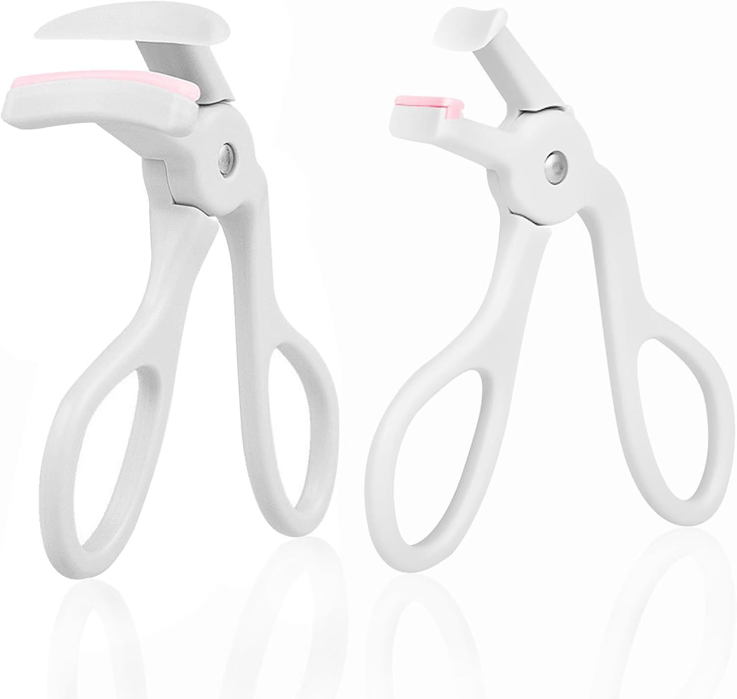 2 Style Eyelash Curler - Lash Curler with 2 Extra Silicone Replacement Pads, Achieve Perfect Curls in 5 Seconds - Quick Natural Curling for Long Lasting (Grey)