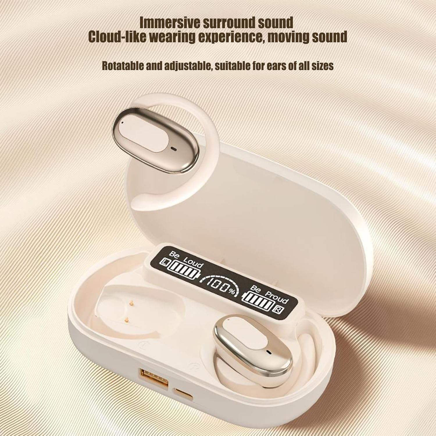 Clip Earbuds | Comfort Wireless Headphones | Long Battery Life Waterproof Noise Reduction Smart Earphone for Travel Men Adults Phones Women Game Home image number 1
