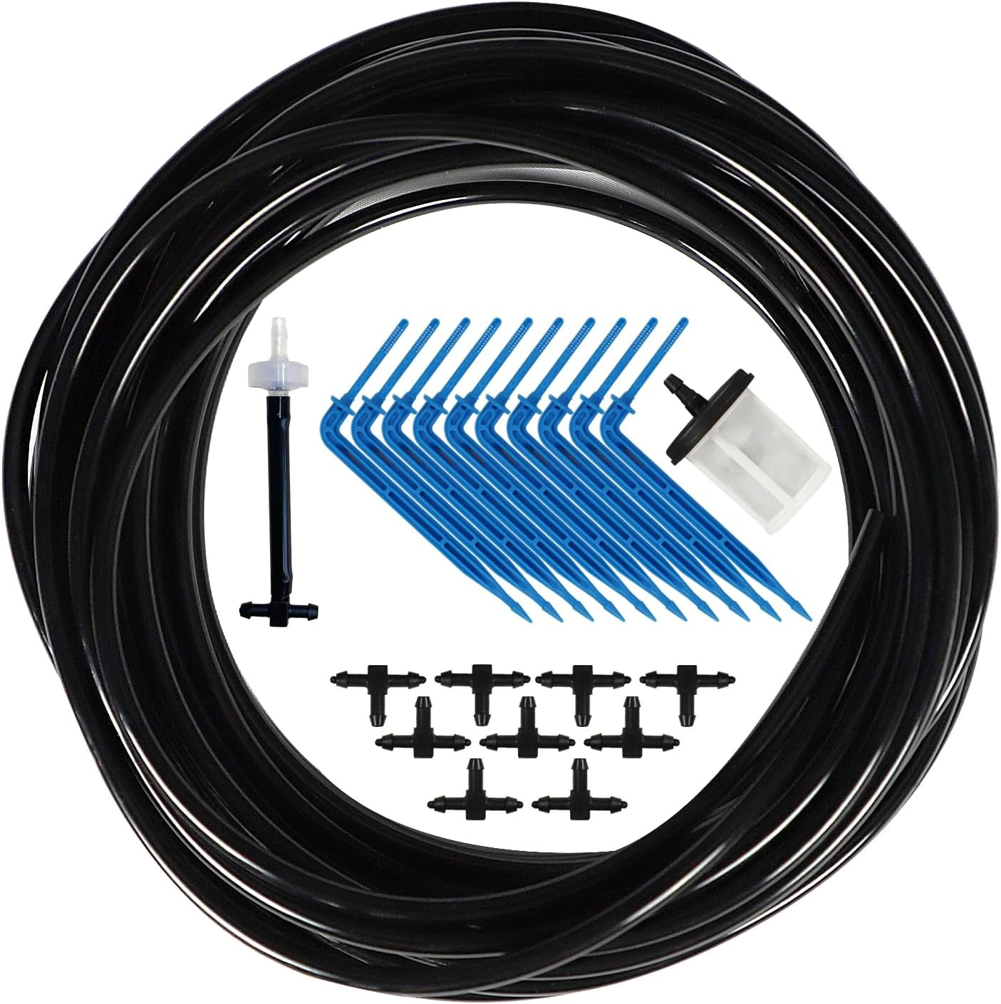 Solar Automatic Drip Irrigation Kit System, JIYANG Solar Powered Auto Easy DIY Watering Device Supported Pots Plants, 6-12 Timing Modes with Anti-Siphoning Device (Expansion Kit/Extra Accessories Kit) image number 2