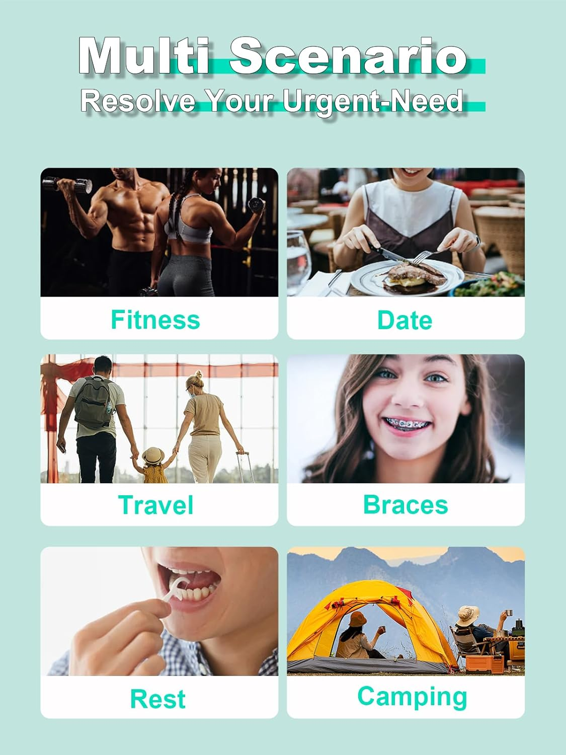 Disposable Mini Travel Toothbrushes, 5-In-1 Pre-Pasted Mini-Brush+Floss+Pick+Tongue Scraper, Prepasted on the Go Toothbrush for Travel, Portable Toothbrush with Freshening Bead, Coolmint, 20 Count image number 2