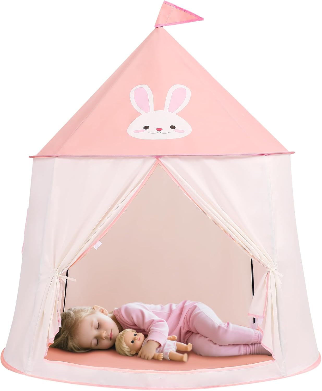 Kids Play Tent Pop-Up Indian Tent Tipi Baby Princess Prince Castle Play Tent Baby Garden Toys Indoor Outdoor Large Children Portable Playhouse Toddler Toys Christmas & Birthday Gift (Brown Bear)
