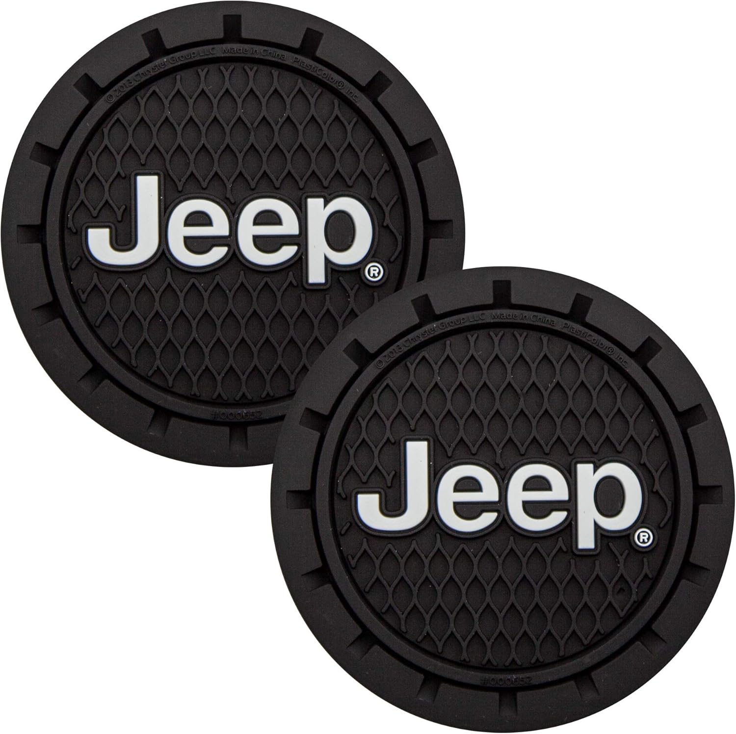 Plasticolor 000652R01 Jeep Logo Auto Car Truck SUV Cup Holder Coaster 2-Pack, Black image number 4