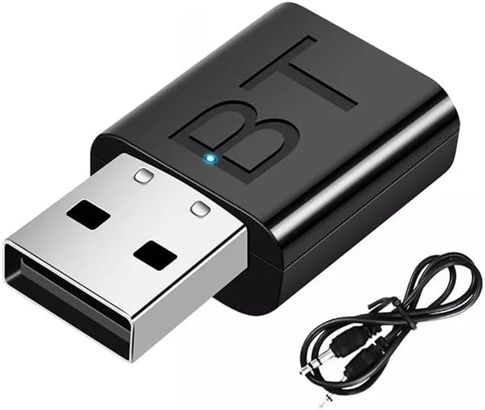 Mrcomputerguy USB Bluetooth 5.0+EDR Adapter, Mini Bluetooth Transmitter Receiver, Hi-Fi Wireless Audio Adapter Dongle with 3.5Mm AUX for PC TV Headphones Car Home Stereo, USB Power Supply, No Driver Required image number 3