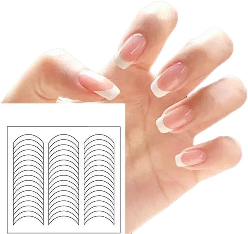 AIMALL 100PCS French Tip Nail Decoration Strip Stickers, Precision Nail Art Stencil Guides for Flawless Manicure Designs, Easy Application for DIY Nail Art image number 4
