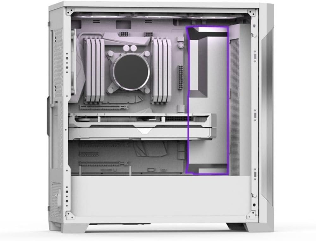 Almordor Full Tower Gaming Computer PC Case Chassis with Tempered Glass Side and High-Airflow Front Mesh Panel, Supports ATX/E ATX/MATX/ITX, White image number 3