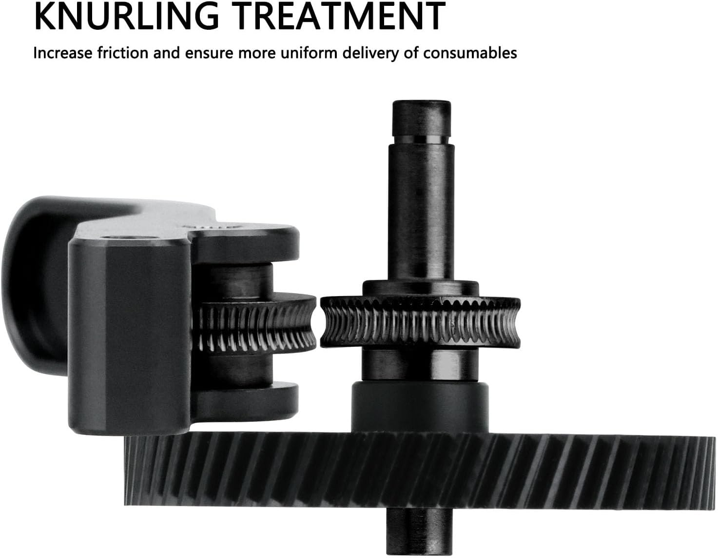 Hardened Steel Extruder Gear Assembly with Integrated Shaft Design, Knurled Appearance, Aluminum Handle, Nano Coated Gear, for Lab A1, A1 Mini 3D Printer Accessories image number 3