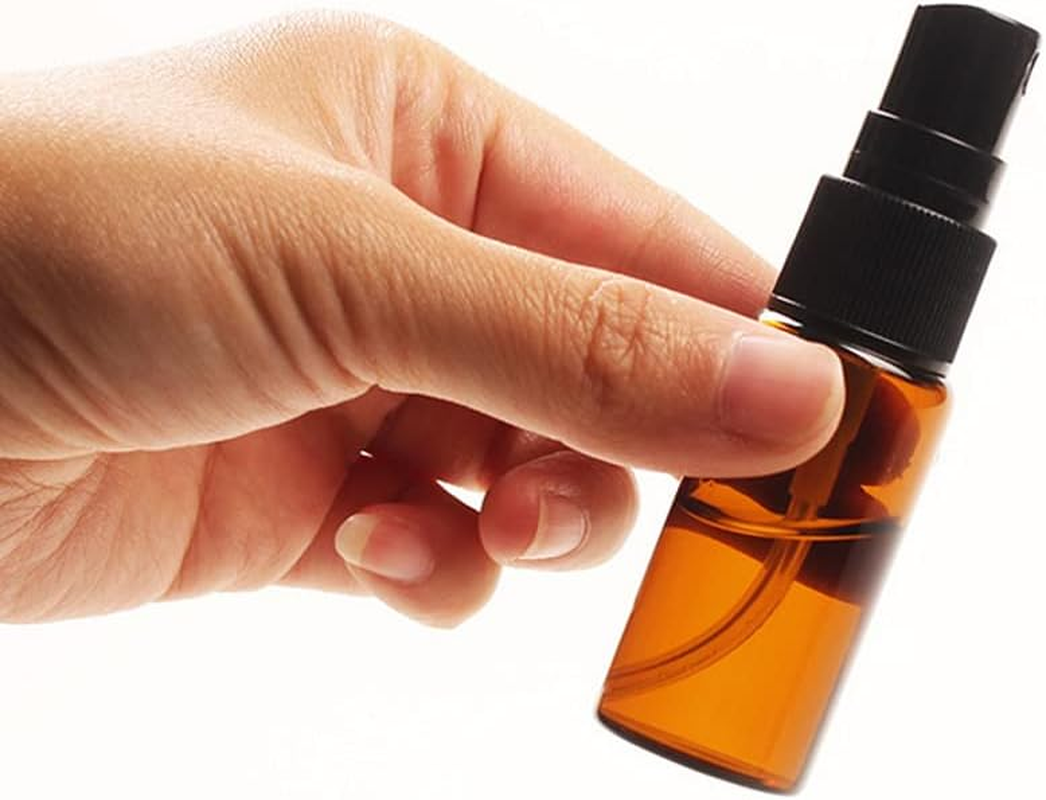 12 PCS Amber Glass Bottles Empty Spray Bottle round Glass Bottle with Clear Atomizer - Perfect for Essential Oil Formulas Aromatherapy and Other Cosmetic Products (15Ml/0.5Oz) image number 5