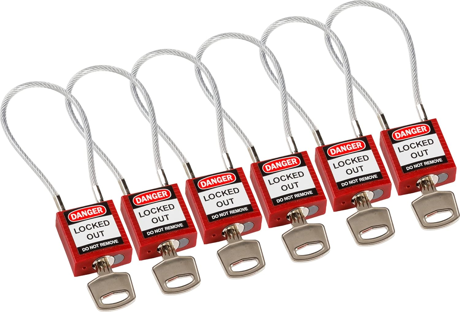 Compact Cable Security Padlock 32Mm X 16Mm Red (Pack of 6)