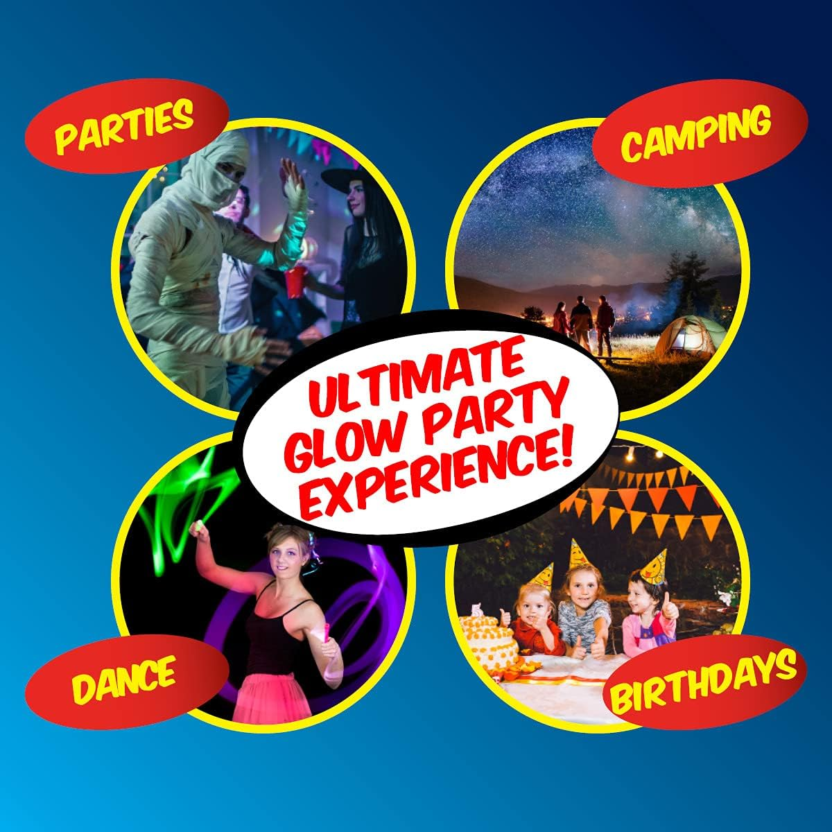 Party Central Glow Sticks in Tube, 5 Mm X 20 Cm Size (Pack of 50) image number 5