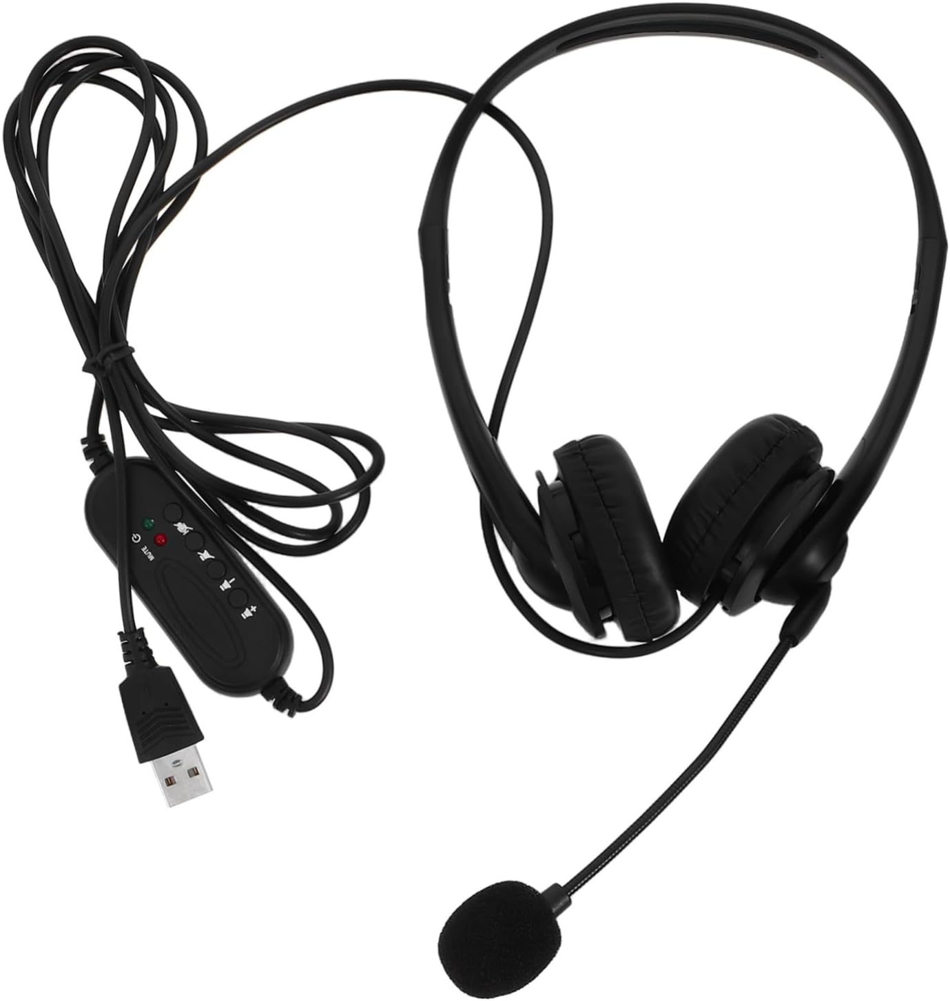 STAHAD Noise Canceling Headphones for Office Use Wire Control for Computer and Call Center Featuring USB Headset Microphone for Communication during Online Classes Business Calls image number 2