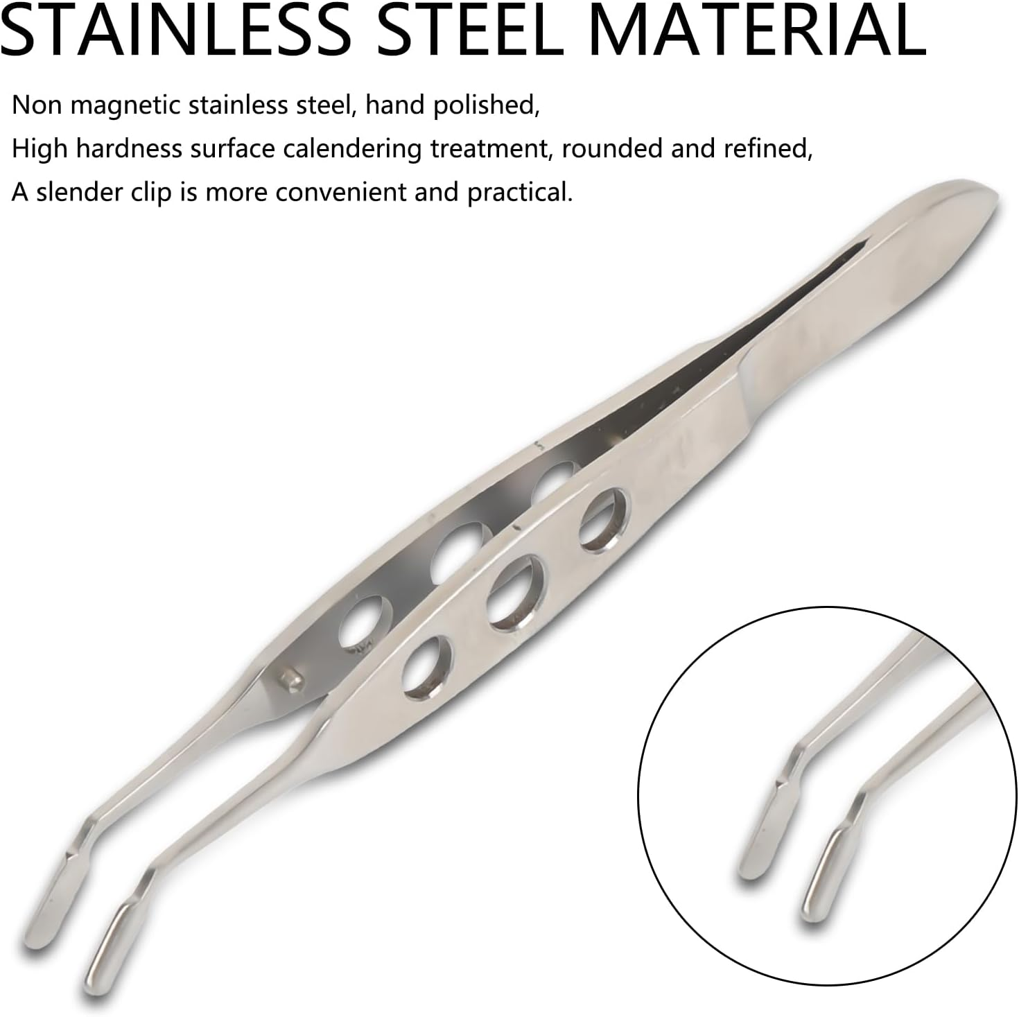 Luzcauwy Eyelid Massage Tool - Professional Stainless Steel Eye Beauty Tweezers for Relaxation - Smooth Square Head Eye Spa Accessory for Daily Care (10Cm)