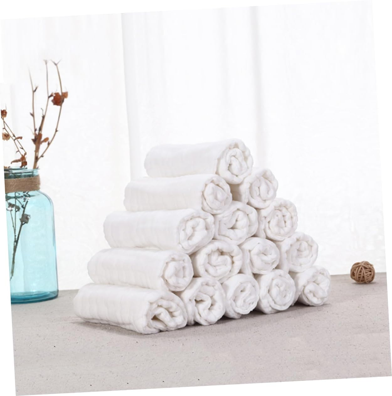 Ifundom 5Pcs Pure Cotton Muslin Swaddle Blankets Towelling Nappies Newborn Diaper Washable Generic Products