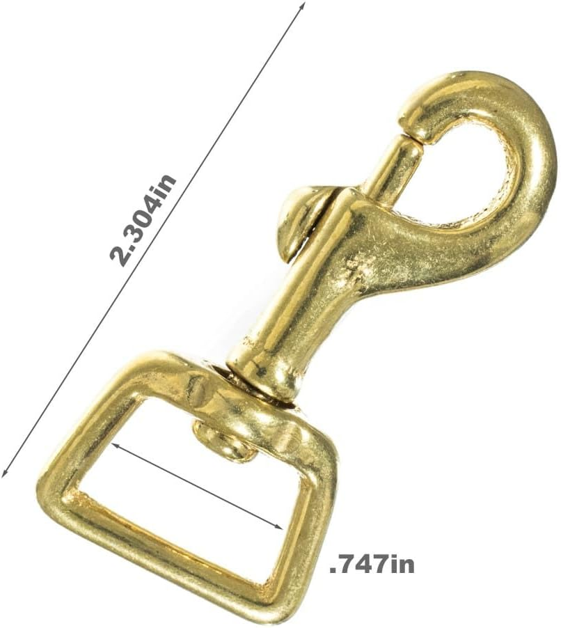 Craft County Brass Trigger Clip Swivel Snap Hooks - Sizes of 1/4, 3/8, 1/2, and 3/4 Inches - Packs of 2 - Great for Leathercrafts, Dog Leads, and Purses image number 2