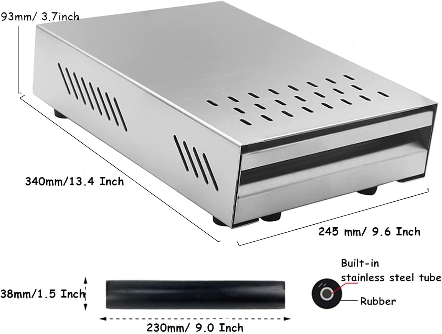 Coffee Knock Box, Stainless Steel Drawer Type Bin for Coffee Grounds Container, Espresso Knock Box with Removable Knock Bar and Non-Slip Base, Espresso Waste Box for Coffee Shops Milk Tea Shops