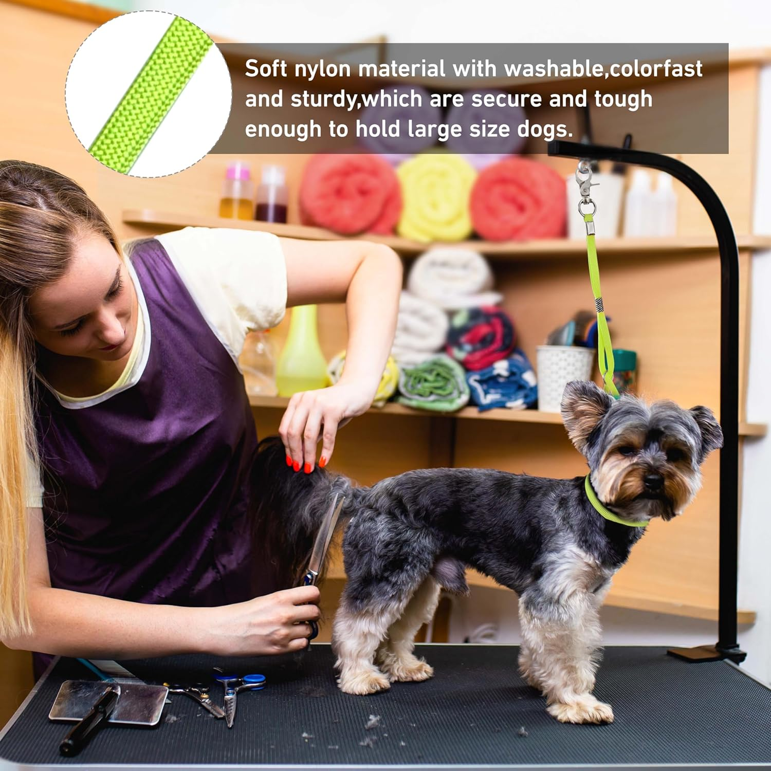 Periflowin Pet Dog Grooming Loop Pet Bathing Tether Straps Heavy Duty Nylon Restraint Noose for Pet Bathing - 4 Pack 22 Inches - 2 Pack image number 2