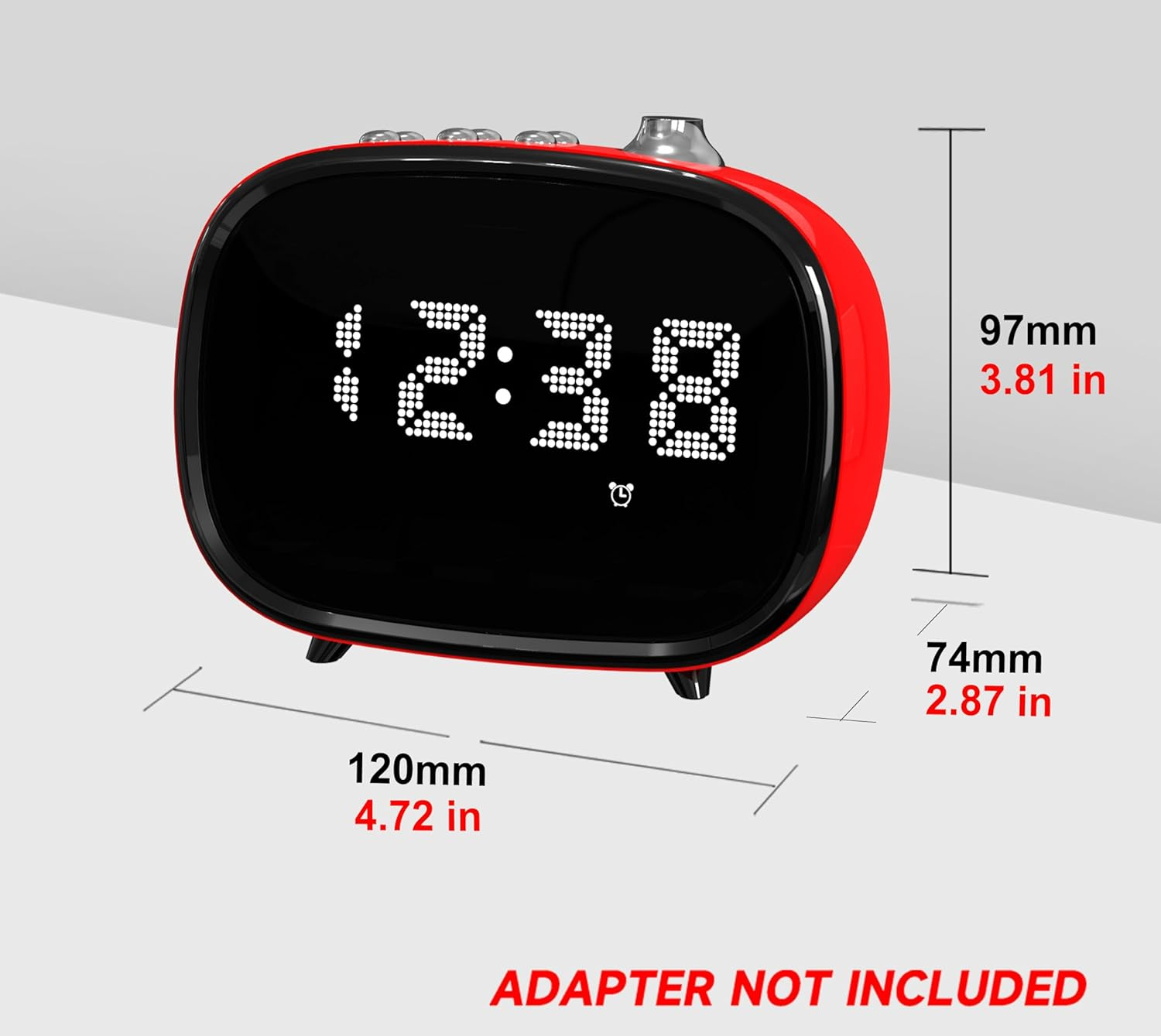 Retro Alarm Clock with Bluetooth, Time Display, Alarm Setting,Tf Card Slot, AUX Jack, Hands-Free Calling, Vintage Decor for for Home/Outdoor Itoma 138