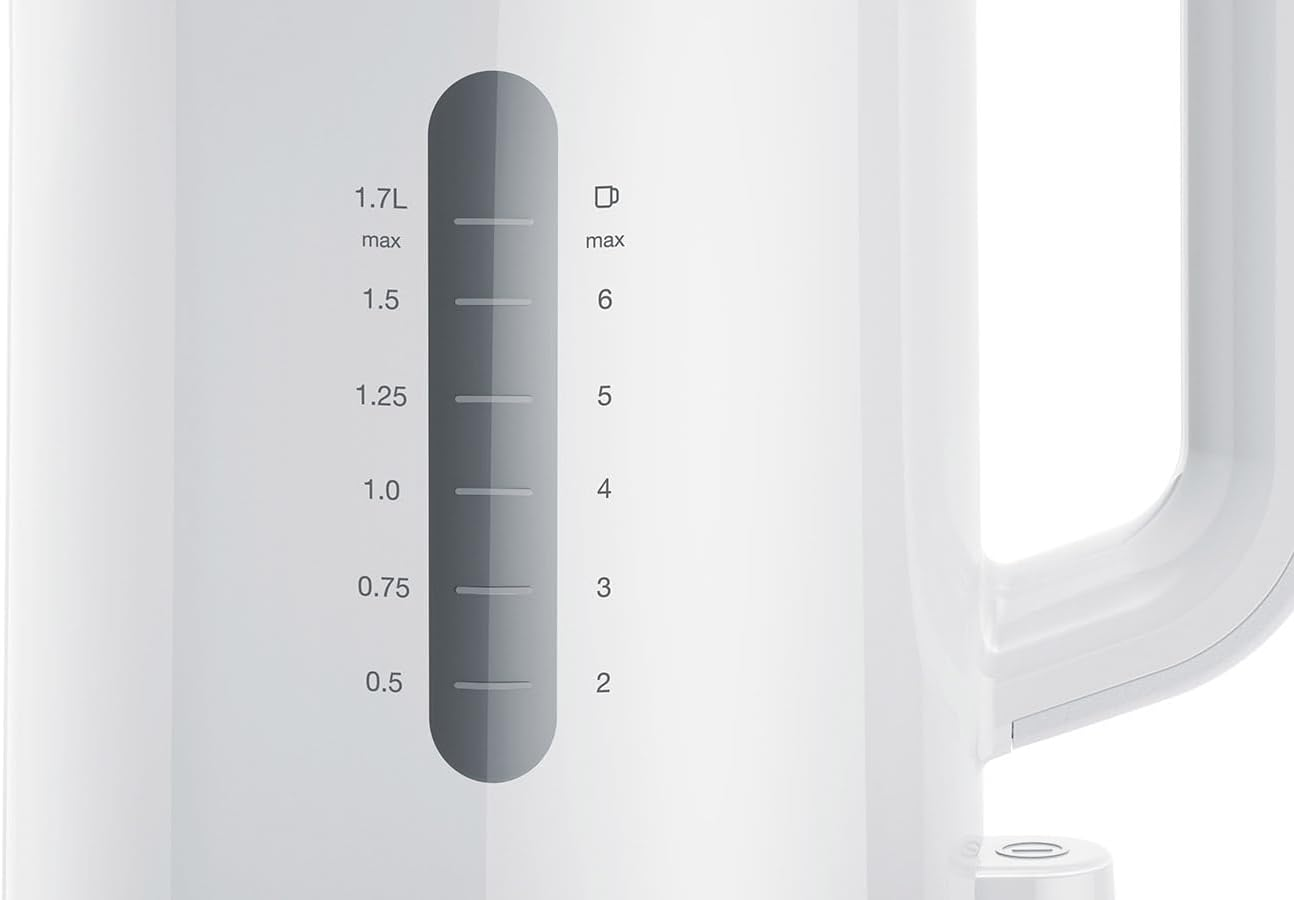 Braun Breakfast1 WK1100WH, Electric Kettle with 360&deg; Rotating Base, Water Level Indicator, Cable Storage, Auto Shut-Off Function, 1.7L Capacity, 1000W, White