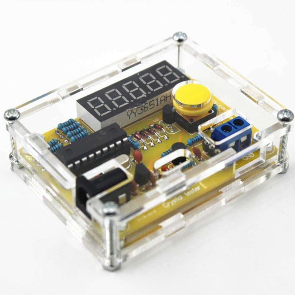 Frequency Meter Kit, 1Hz-50Mhz DIY Crystal Oscillator Tester Frequency Measuring Meter with Shell, Digital Frequency Counter Kit image number 1