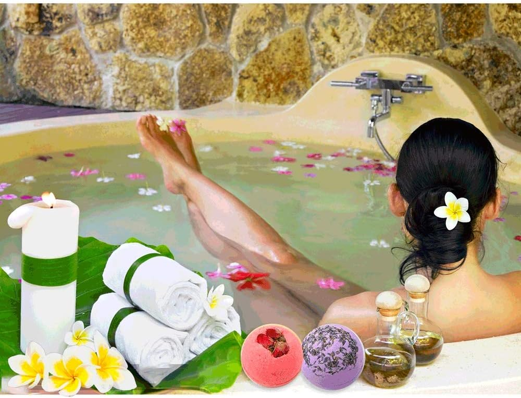 Bath Ball Bath Bombs Gift Set 12 Nourishing Bath Bombs Perfect for Bubble or Spa Bath Natural Floral Fragrance，Skin Rejuvenation, Soothing, Moisturizing XIAOYU image number 4