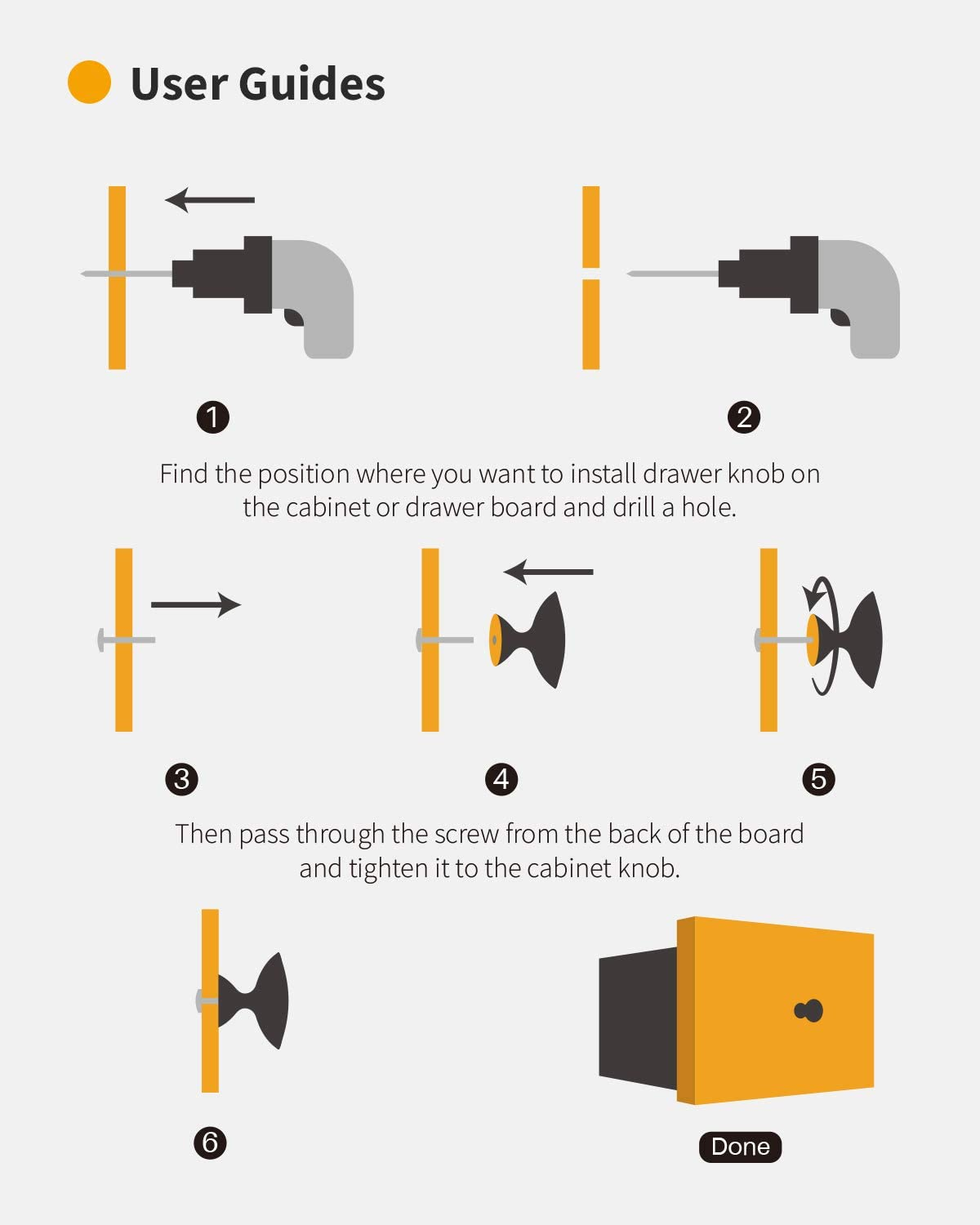 Mohern Black Cabinet Knobs, 30 Pcs 1-1/5 Inch Kitchen Cabinet Knobs, Kitchen Cabinet Hardware, Black Drawer Knobs, Matte Black Knobs for Cabinets, Cabinet Door Knobs, Drawer Handles with Screws image number 3