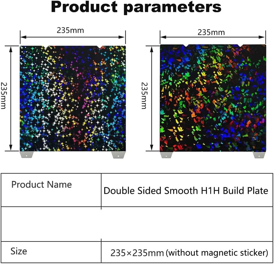 Elqater H1H 3D Printer Platform K1 K1C Sheet 235X235Mm,Smooth H1H Build Plate Spring Steel Print Bed,C image number 1