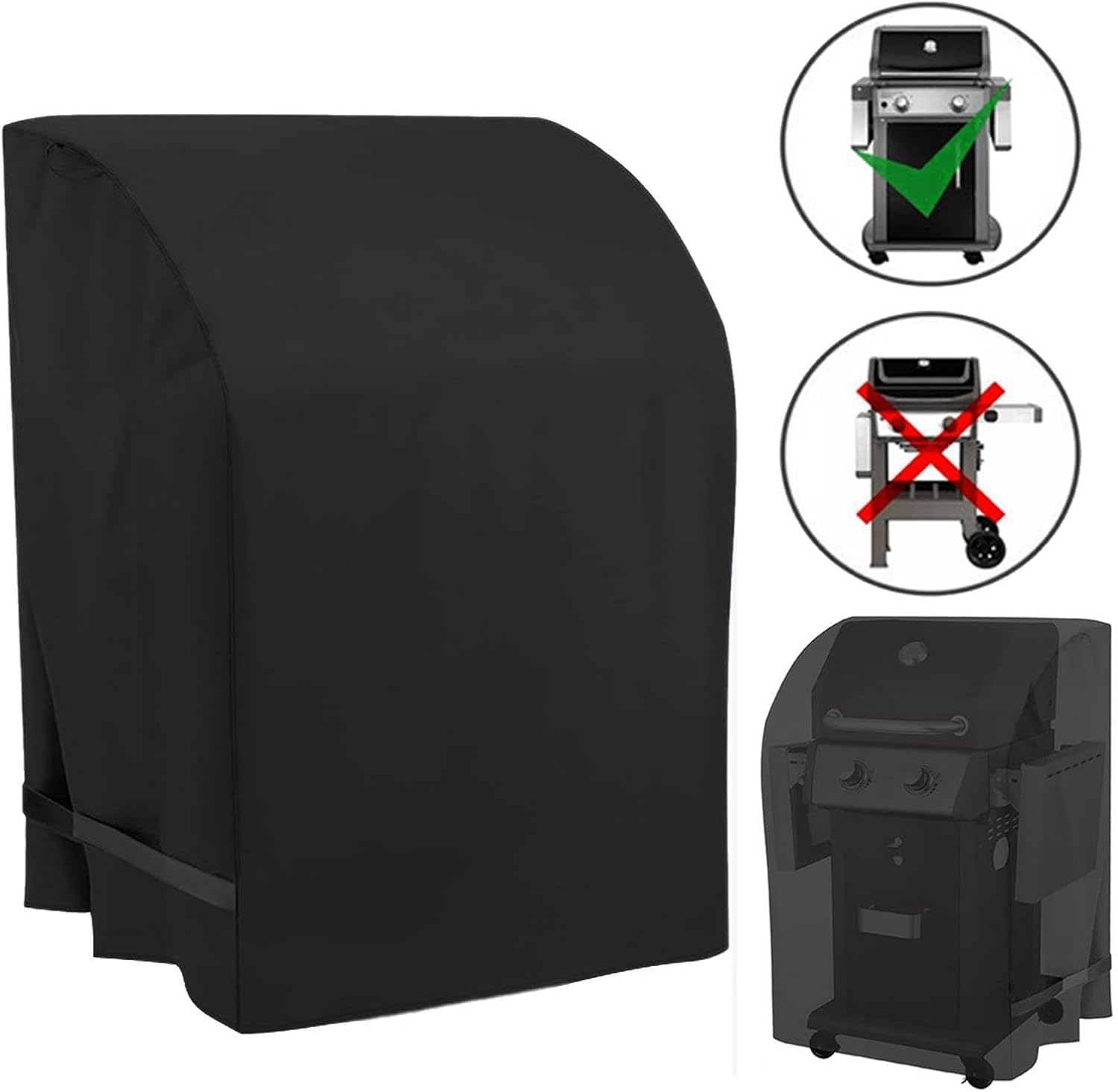 BBQ Grill Cover 2 Burner Grill Cover Outdoor,Wear Resistant, Protection Oxford Cloth Waterproof, 82X61X110Cm image number 2