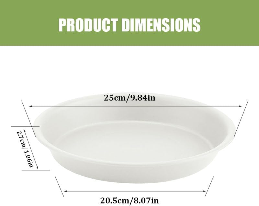 2 PCS 25Cm White Plant Saucers, Durable and Waterproof Plant Trays for Pots, Suitable for Most Potted Plants in Indoor and Outdoor Environments image number 1