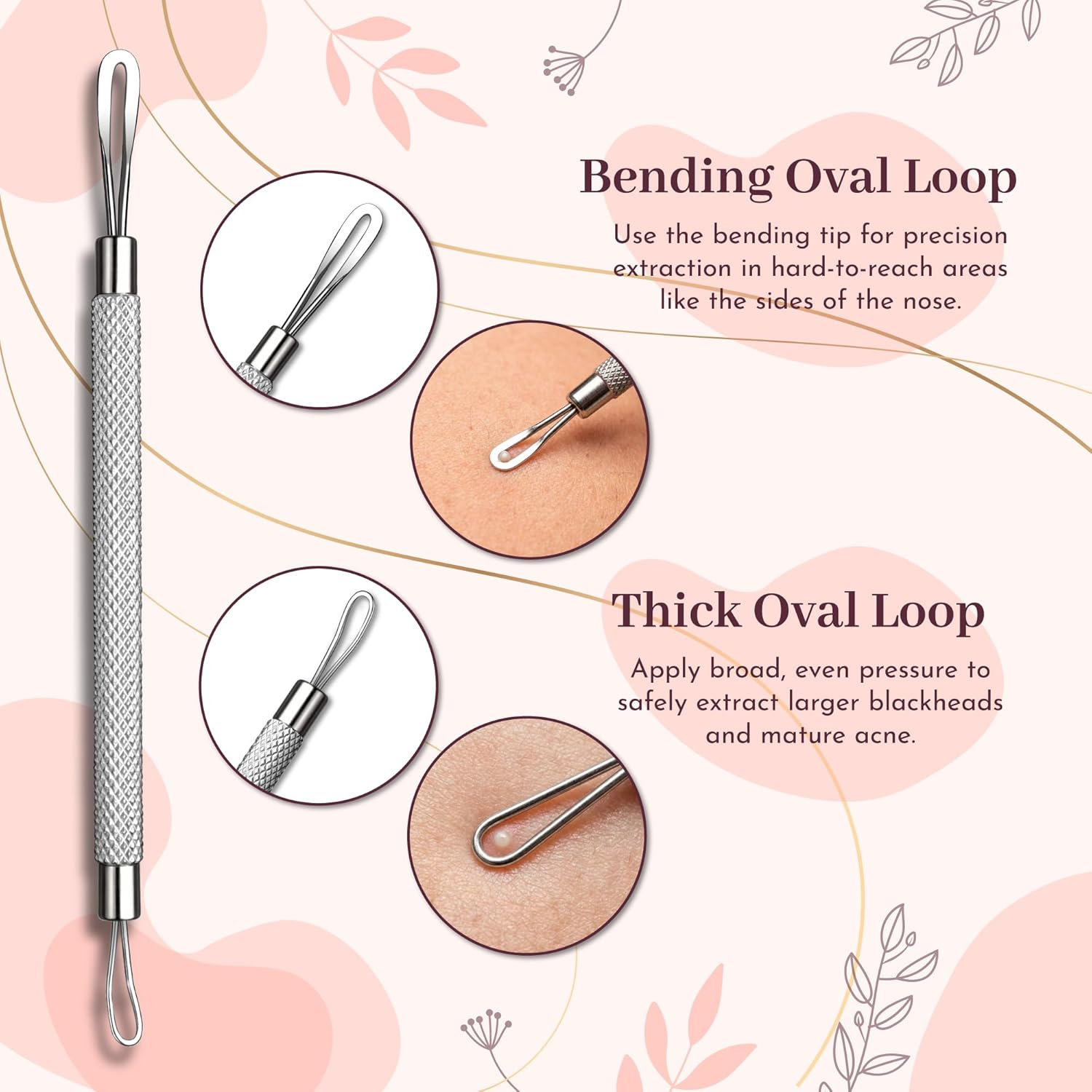 Blackhead Remover Professional Skincare Spot Treatment Blackhead Remover Tool for Blemish Comedone Whiteheads Pimple Popper with Double Sided Soft Touch and Anti-Slip Design image number 2