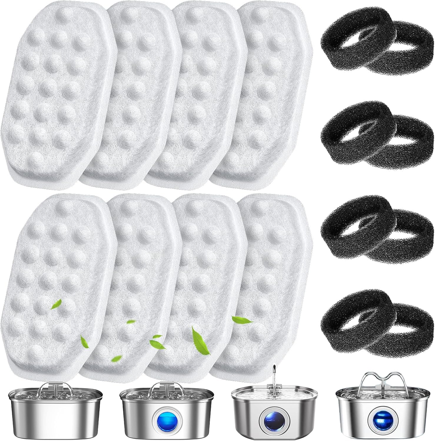 Puppy Kitty Replacement Filter for Drinking Fountain for Cats and Dogs, Drinking Fountain Filter with Resin and Activated Carbon for 2L Ultra Quiet Automatic Water Dispenser Water Fountain Made Of image number 3