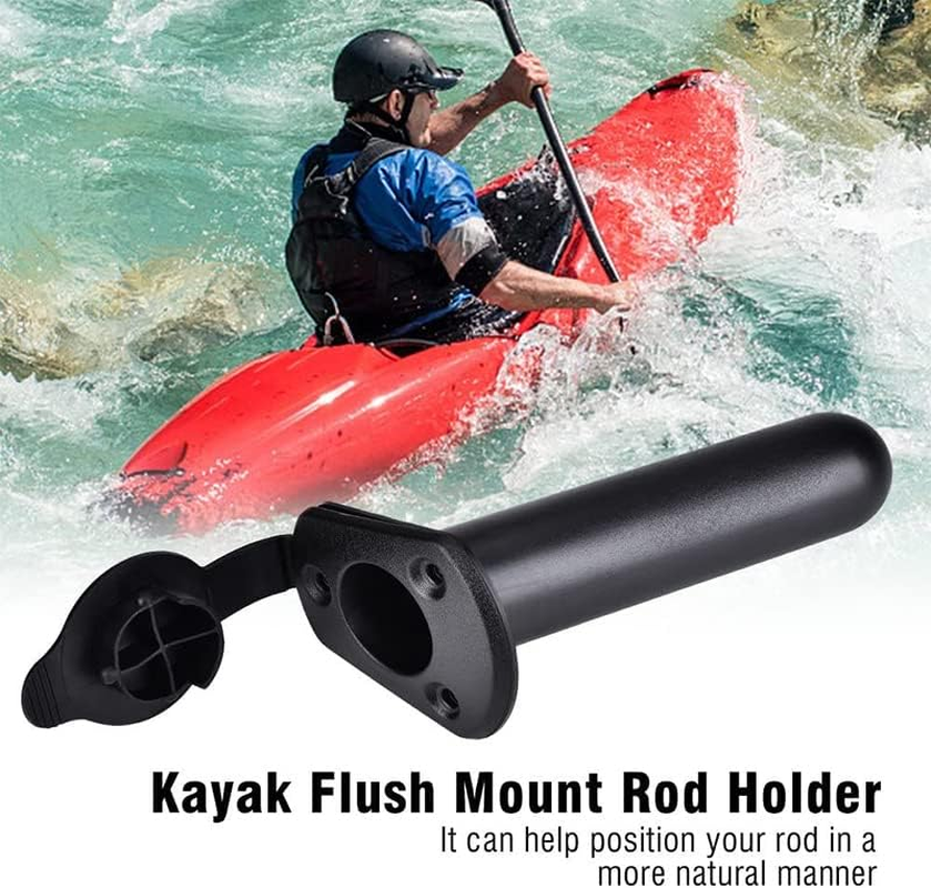 2Pcs with Cap Cover Fishing Boat Rod Holder for Kayak Pole Bracket Flush Mount - Easy Install Flush Mount Pole Bracket for Anglers image number 5