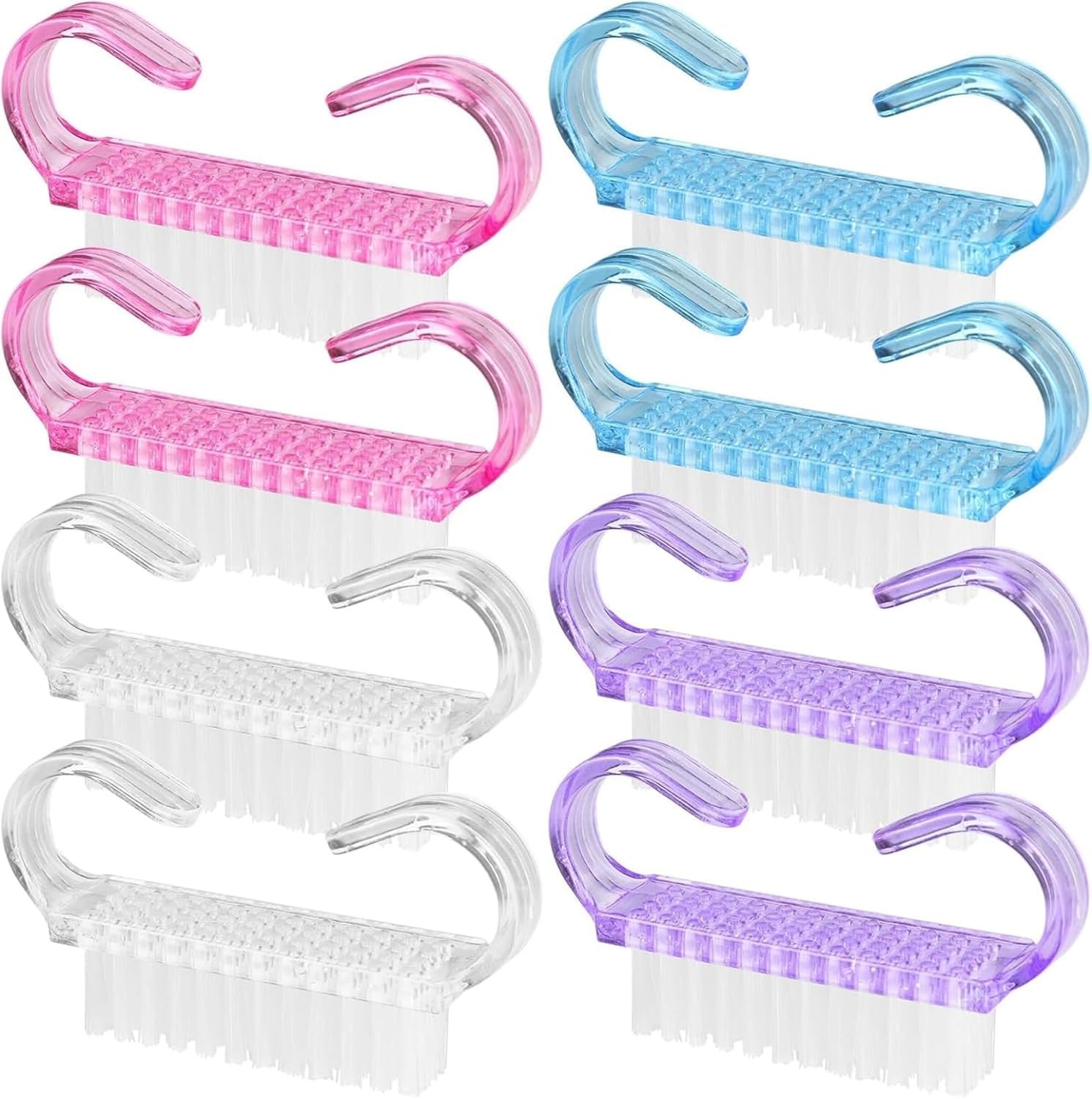 TAVVKE 8 Pcs Nail Brushes, Nail Cleaning Brush Plastic Handle Scrubbing Brush Eco Friendly Fingernail Brush with Soft Bristles Nail Manicure Dust Brush for Hand Toes Nail Home Garden Salon image number 6