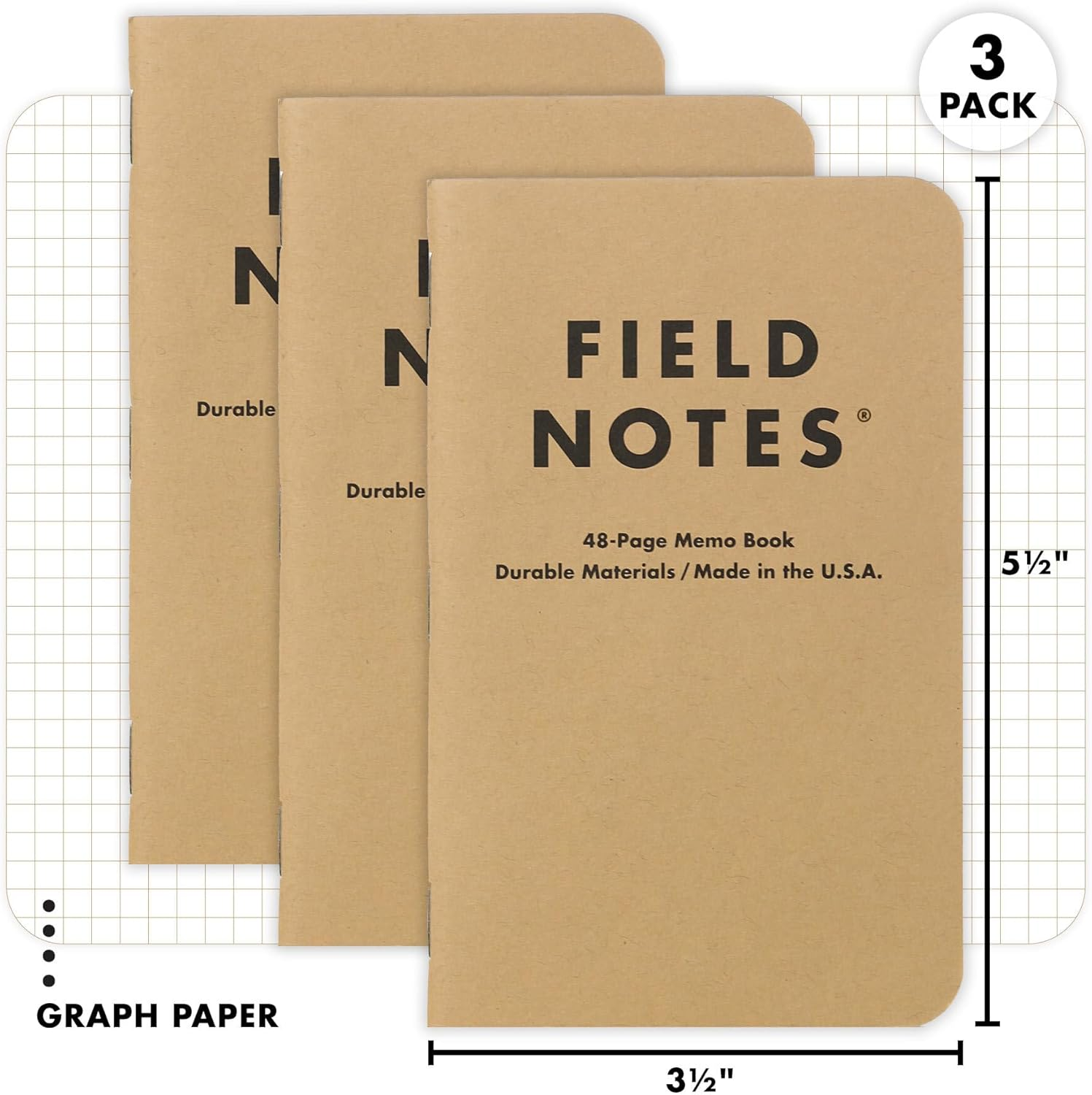 Field Notes Kraft Graph 3-Pack - Graph Paper image number 4