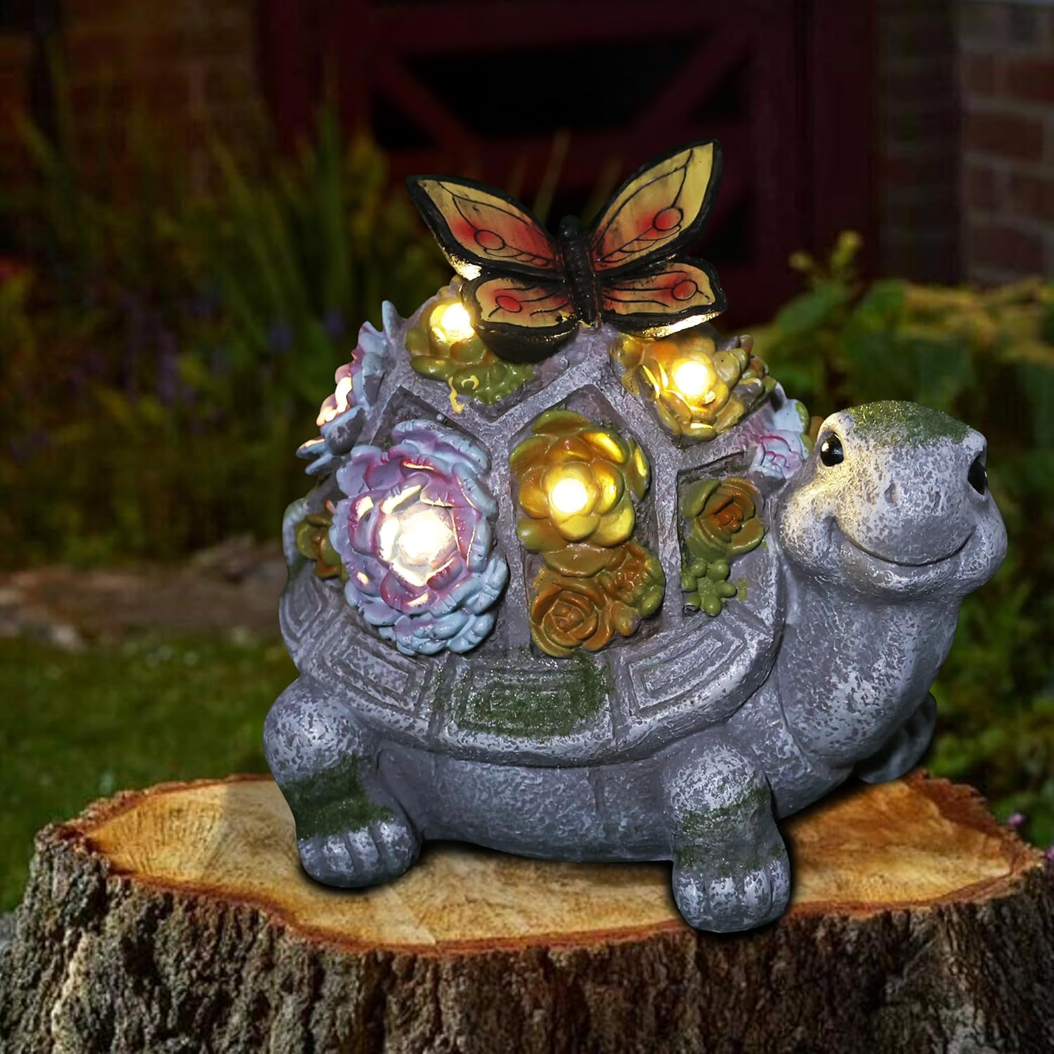 Attivolife Turtle Solar Garden Outdoor Statues with Succulent 7 LED Light, Patio Lawn Balcon Yard Ornament Art Decor, Mother Day Housewarming Birthday Presents for Mom Women Grandma