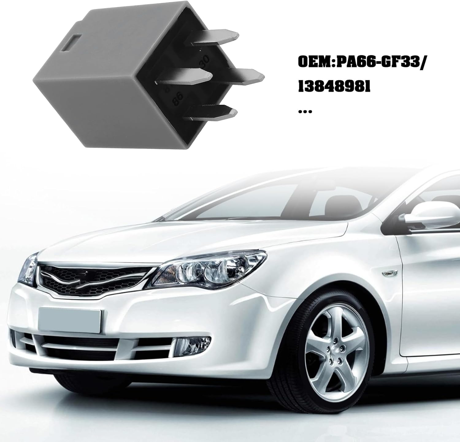 Emagtech DC12V 20A 4Pin Car Power Relay Replacement Part PA66-GF33 13848981 Compatible with Kopachi Roewe 350 image number 1