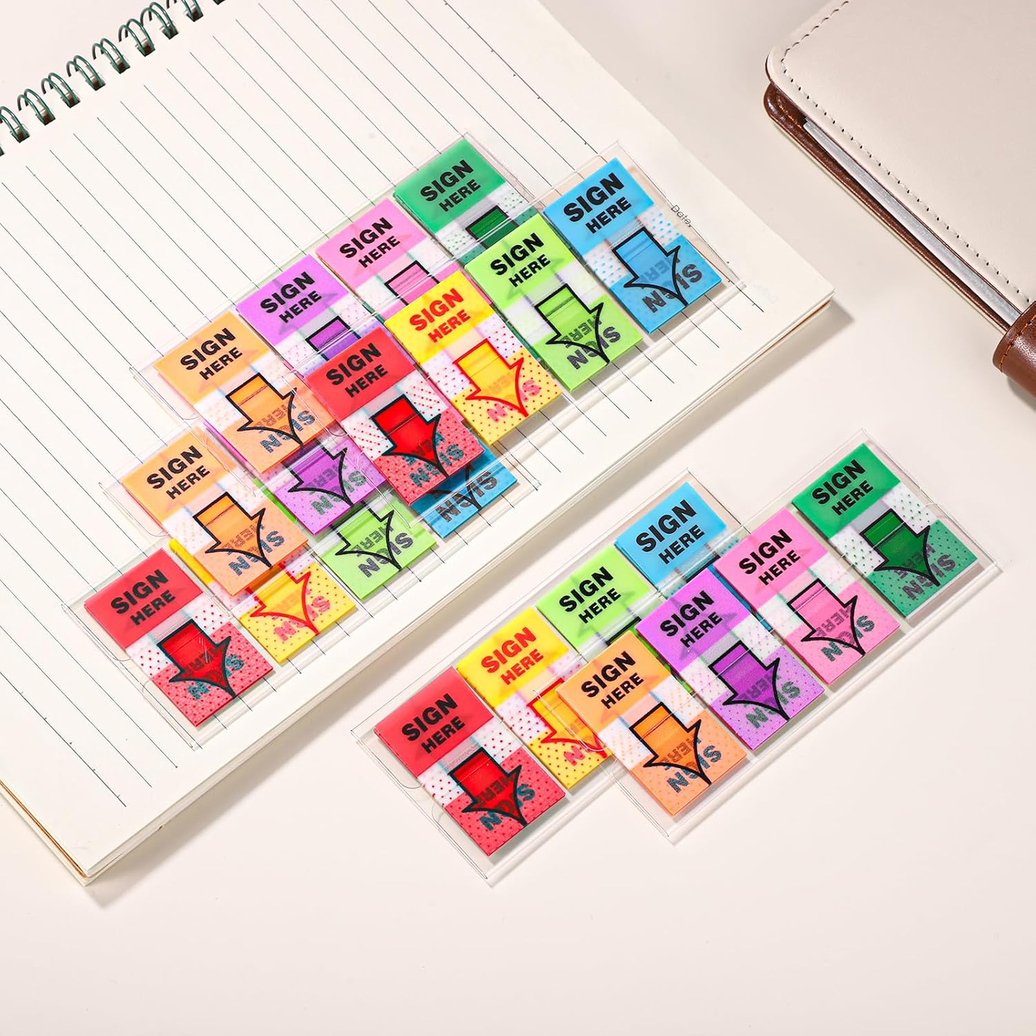 600Pcs/6 Packs Sign Here Tabs, Arrow Labels Stickers Sticky Signature Tags Adhesive Message Flags for Documents Notebooks Home Office School Supplies image number 3