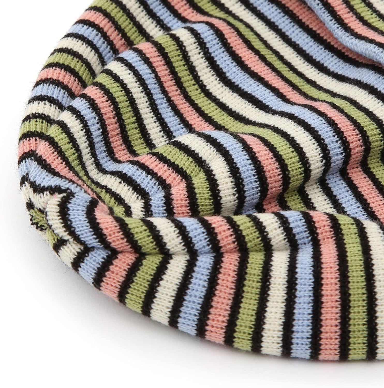 UNDERCONTROL Logo Label Unisex Fall Winter Thick Long Multi-Color Mixed Cuffed Rollup Warm Beanie Korea Knit Skull Hat - Mono Grey image number 4