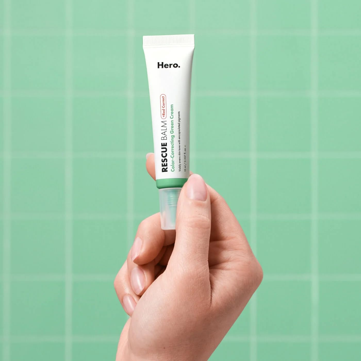 Hero Cosmetics Rescue Balm + Red Correct 15Ml | Color Correcting Green Balm Moisturiser for Redness, Post-Breakout Care, and Dry Skin Nourishment | Lightweight Primer for Fair to Medium Skin Tones image number 1