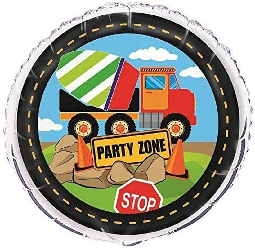 Unique Construction Party Zone Foil Balloon, Multi, 45Cm (18") image number 5