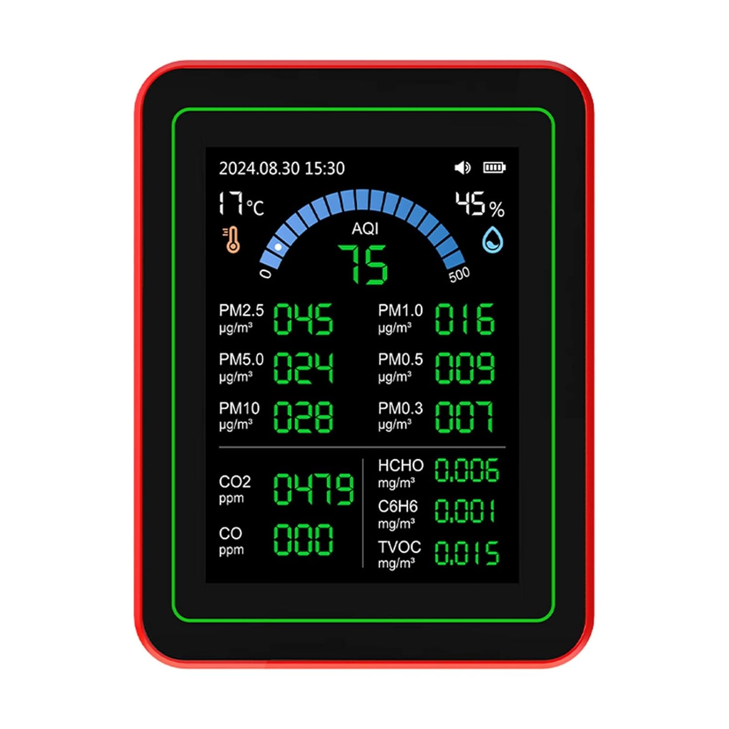 Pomya Air Quality Meter, Portable Portable Air Quality Meter Easy to Read of Precise Reading Battery Type C Cargo for the Home