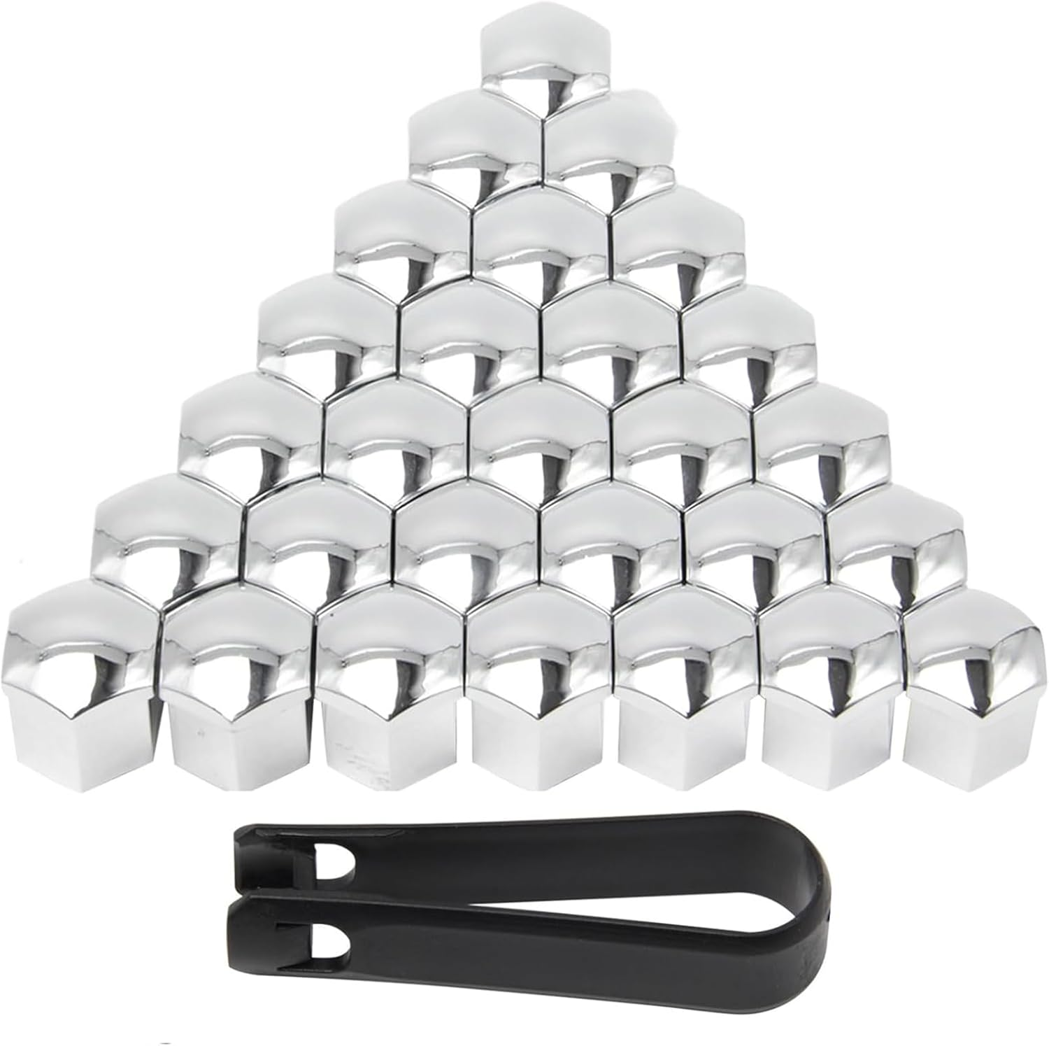 Sylbx Pack of 20 Wheel Bolt Caps, Wheel Nut Caps, Wheel Nut Caps, Wheel Nut Caps, Wheel Nut Covers, Wheel Nut Caps for Cars, 19 Mm, Chrome Wheel Bolt Caps image number 5