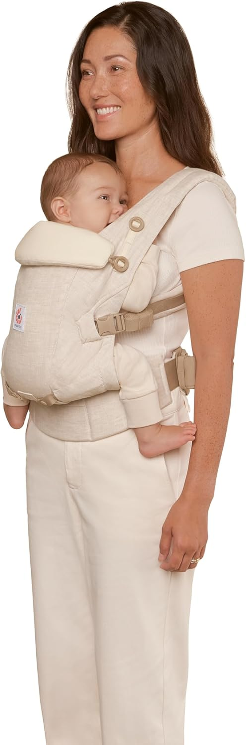 Ergobaby Adapt Leinen Baby Carrier for Newborns from Birth, 3 Positions Ergonomic Baby Belly Carrier, Back Carrier, Baby Carrier, Natural Linen image number 4